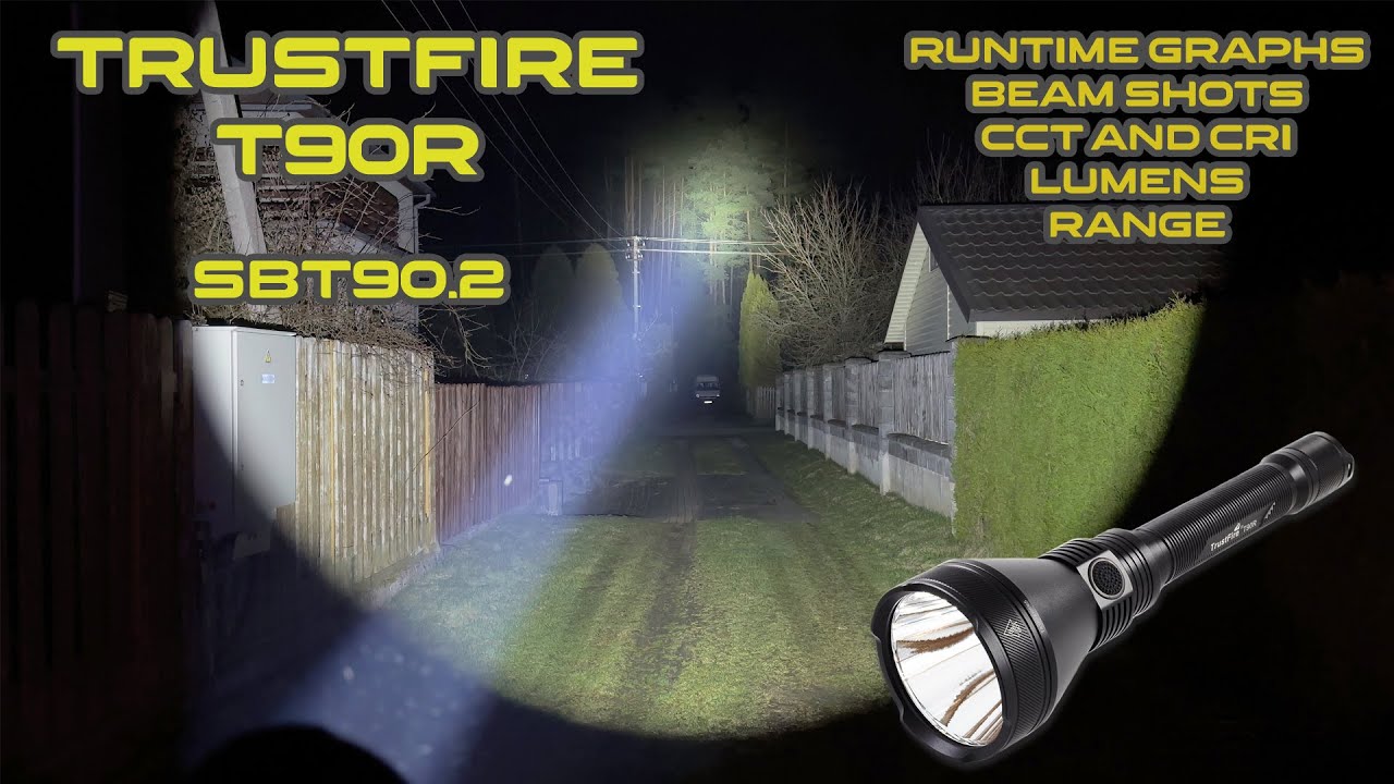 Trustifire T90R SBT90.2 thrower flashlight review | Night shots and runtimes | Comparison