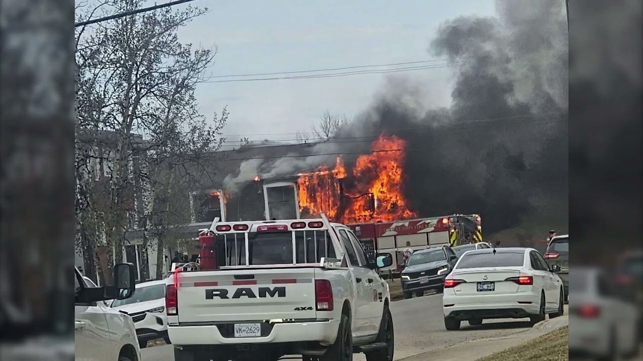 Shots fired, man dead after driving car into Fort St. John apartment building causing major fire