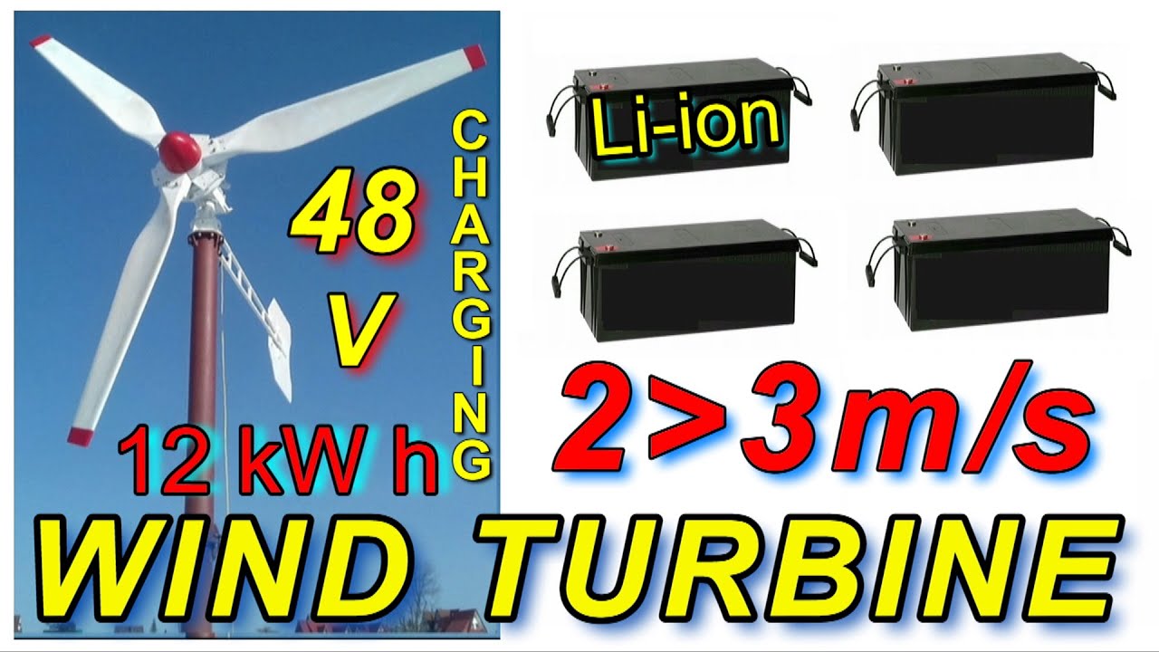 TURBINA  WIATROWA - ŁADOWANIE BANKU ENERGII 48V- 12kWh #offgrid #turbinawiatrowa #bankenergii