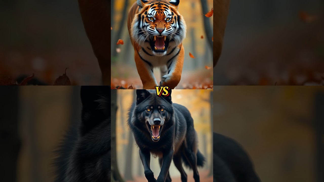 ANIMALS COMPARISON (BLACK WOLF VS LION TIGER.WOLF ELEPHANT.TIGER) 