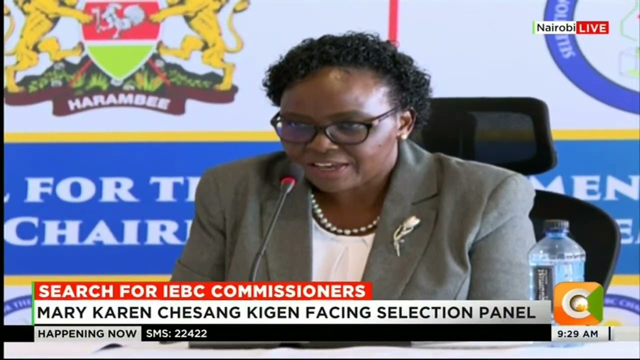 Mary Karen Chesang Kigen Facing the IEBC Selection Panel