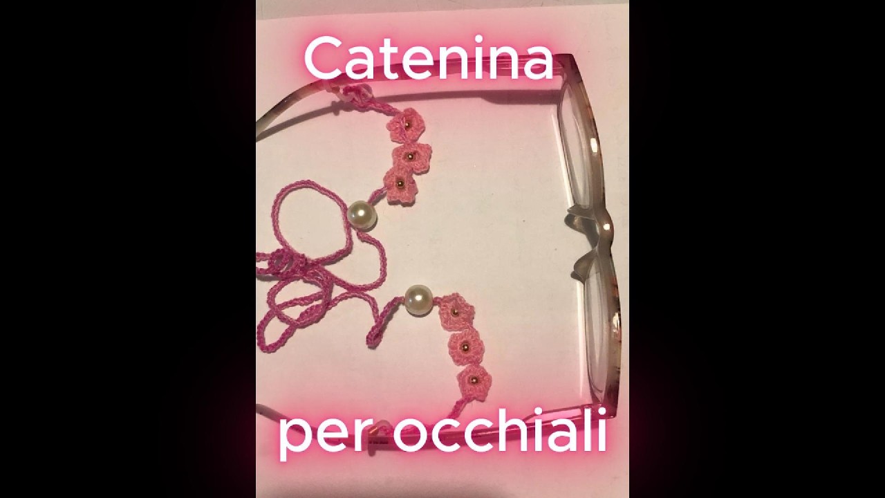 Catenina per occhiali all’uncinetto con fiorellini