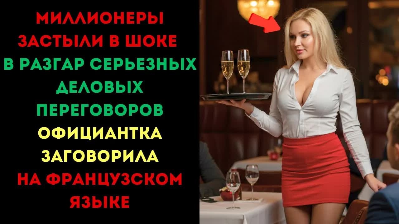 Миллионеры застыли в шоке. В разгар серьезных переговоров официантка заговорила на французском языке