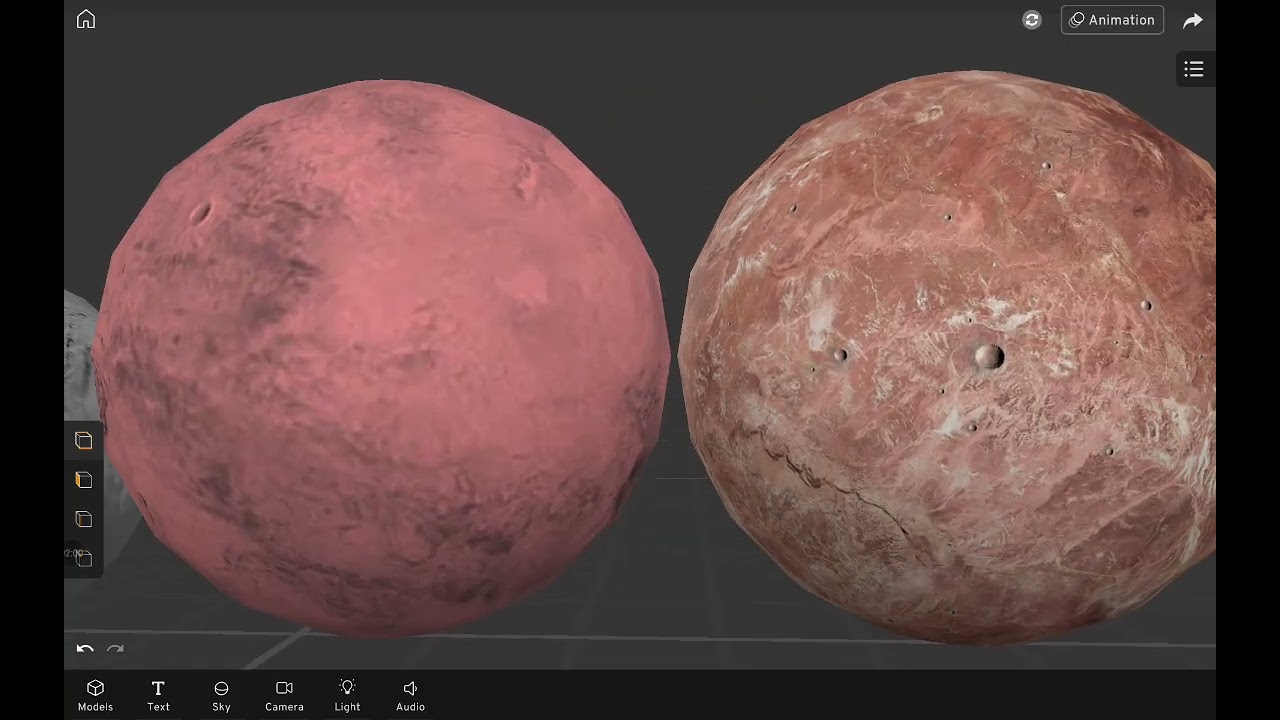 Terrestrial planets size comparison