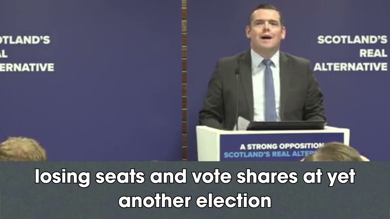 Honest subtitles: Douglas Ross's Tory conference speech