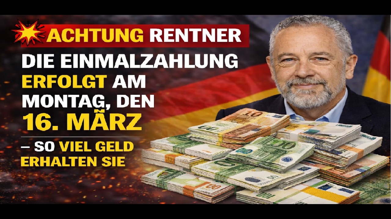 💥 Achtung Rentner  Die Einmalzahlung erfolgt am Montag, den 16  März – So viel Geld erhalten Sie