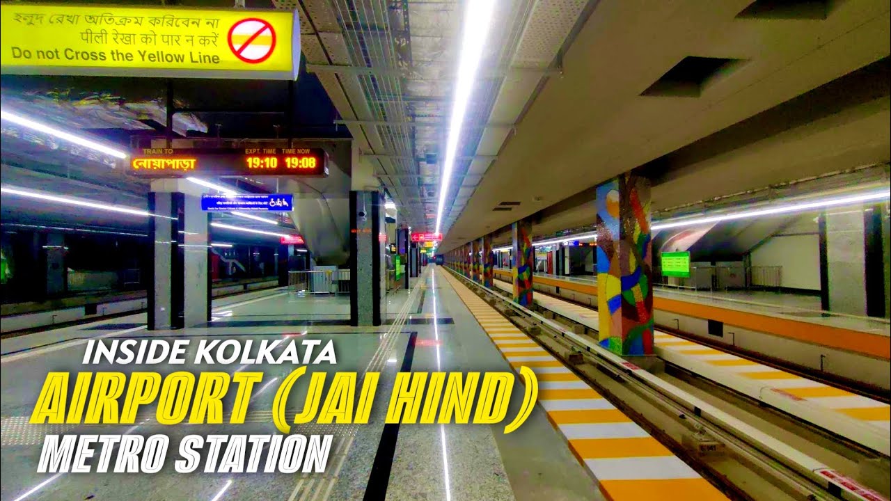 Inside Kolkata Airport Metro Station (Jai Hind Station) 😍 | Yellow Line Metro