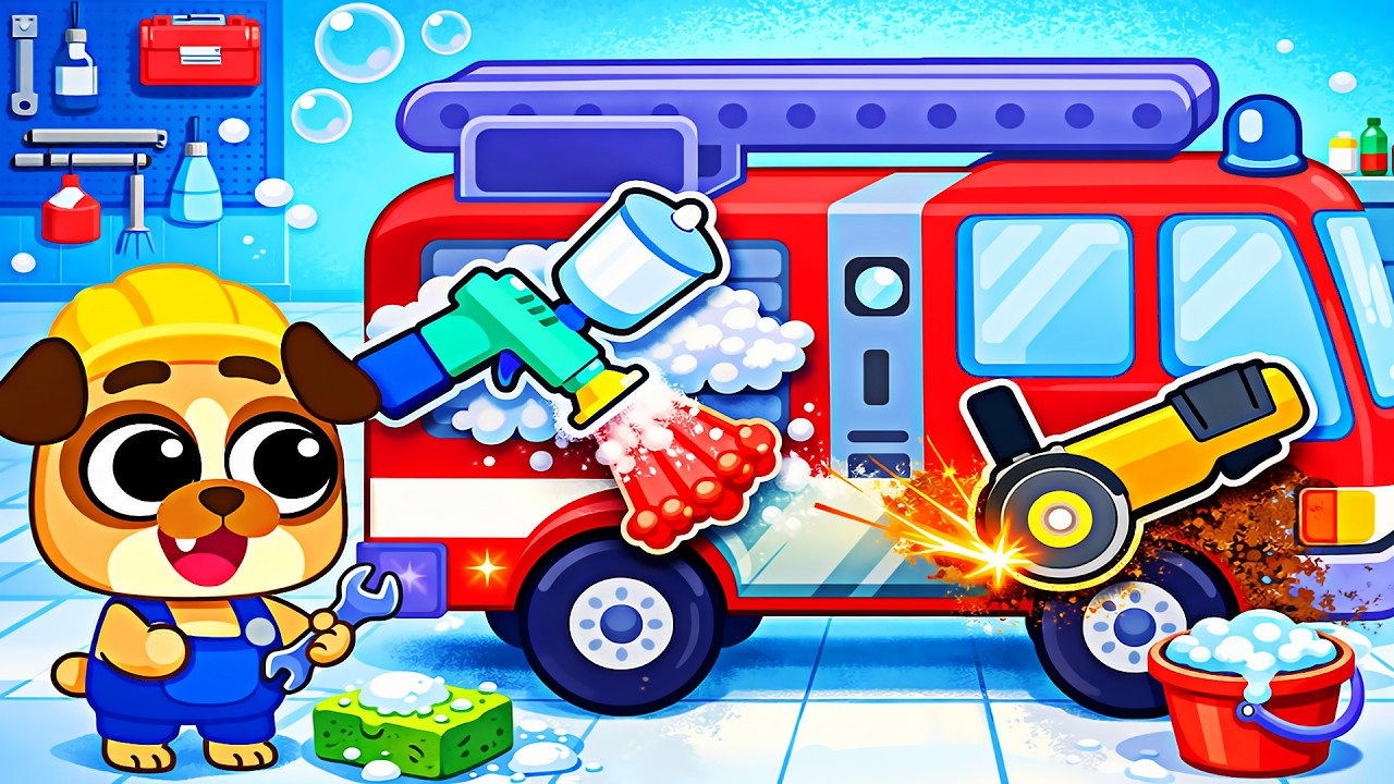 Kids Car Repair Garage Game 3D - Fix Fire Truck and Police Car | Android Gameplay