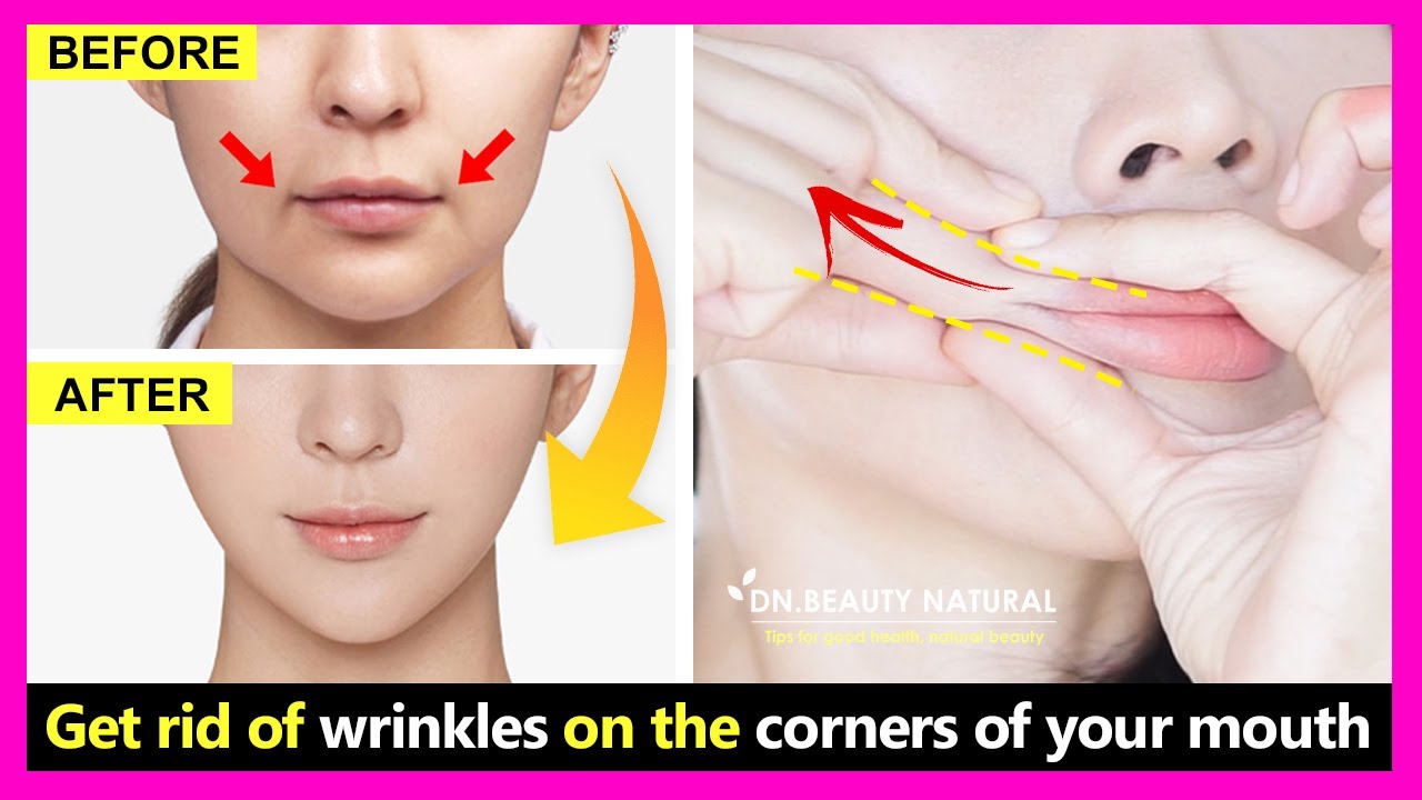 Only 3 Step!! How to get rid of wrinkles and fold lines on the corners of your mouth.