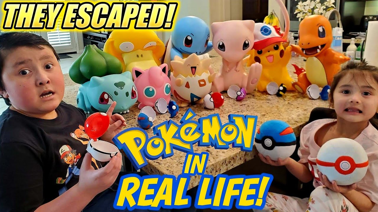 REAL LIFE POKEMON HAVE ESCAPED INTO OUR HOUSE! WE HAVE TO CATCH EM ALL! Official Pokemon Day!