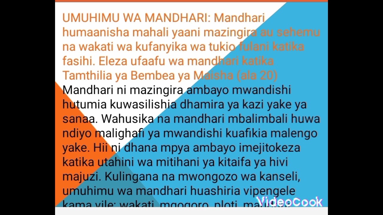 Umuhimu wa mandhari # Tamthilia ya Bembea ya Maisha