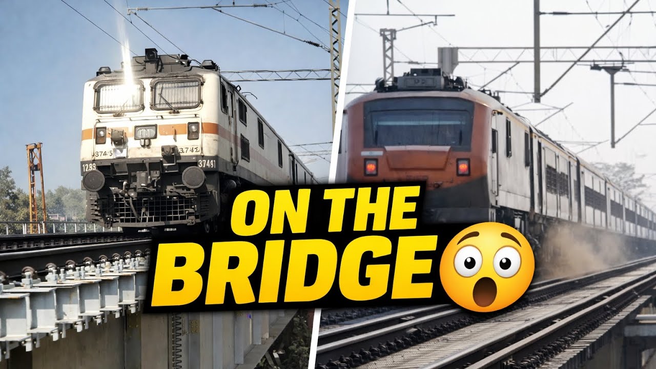 Train Passing on High Bridge at Full Speed | Power of Indian Railways 🇮🇳🚆
