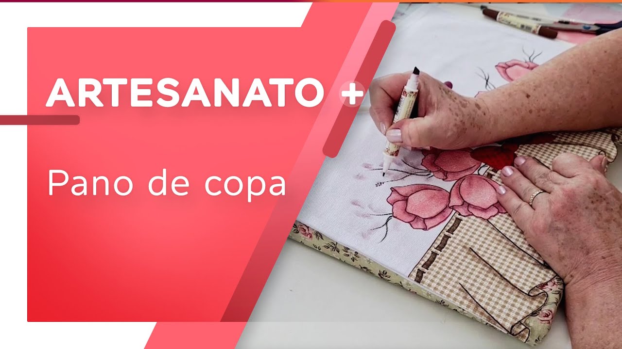 Pano de copa com tulipas por Márcia Caires