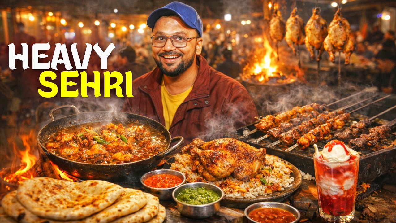 Speaking Punjabi While Eating Full Sajji & Karahi in Lahore