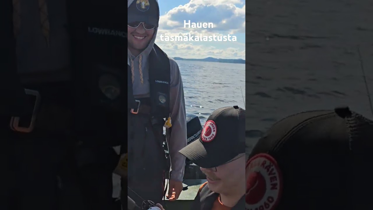 Hauen t&auml;sm&auml;kalastusta tutkinto tilaisuudessa.