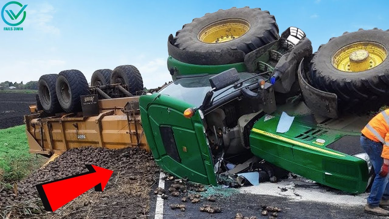 TOP 20 Stupid Tractor! The Crash Of The Tractor Drivers | FAILS AT WORK | Fails3Win