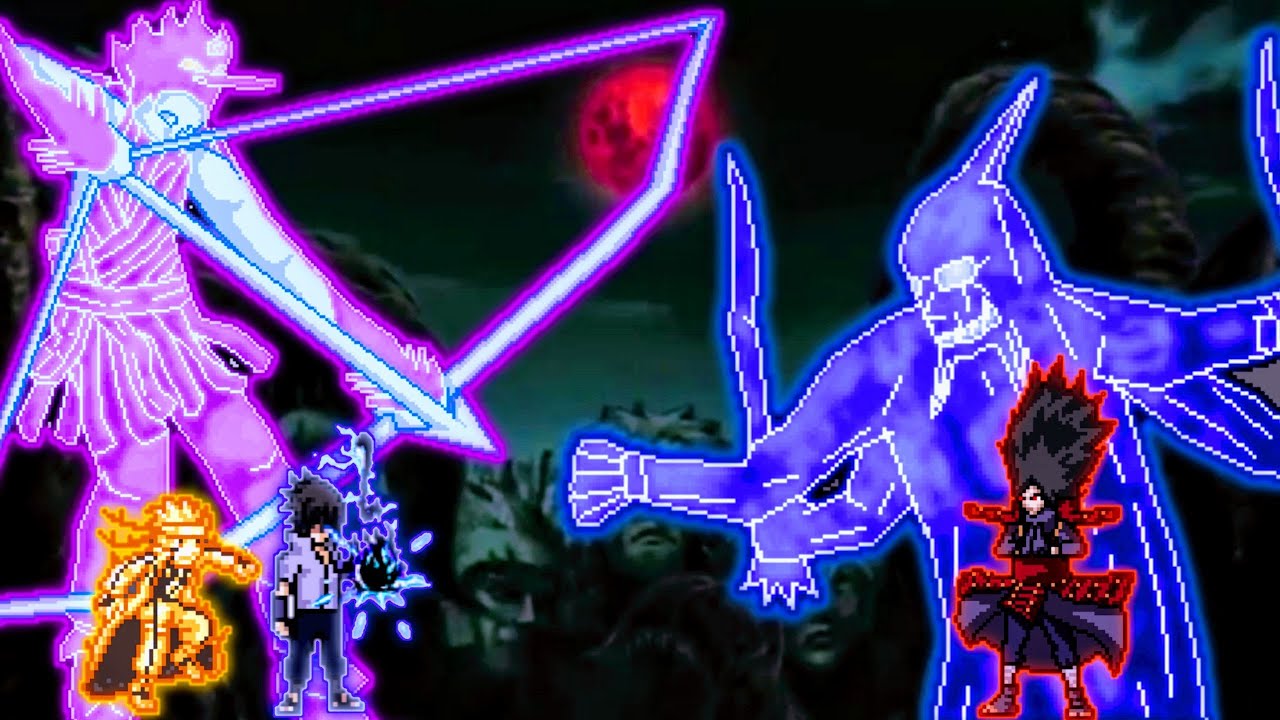 Naruto OP & Sasuke Indra OP VS Legendary Madara V3 in Jump Force Mugen