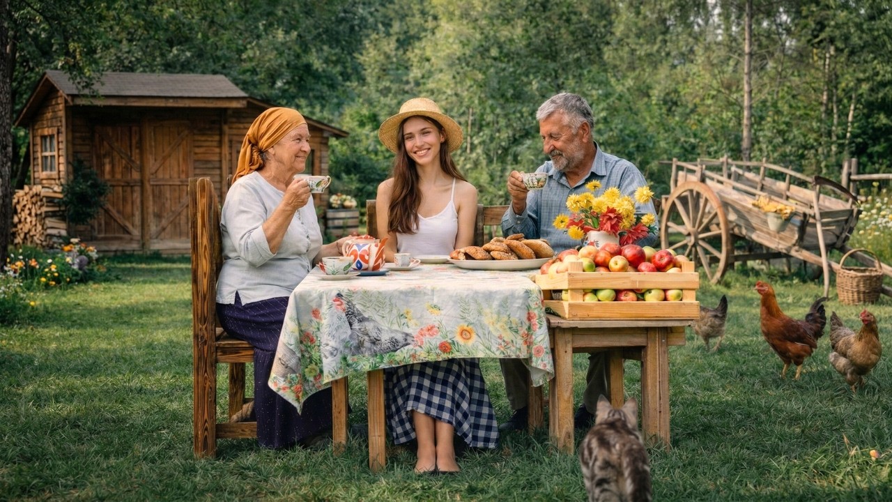 Peaceful Countryside Garden Life - Grandmother 88’s Garden Harvest and Cozy Village Apple Pies