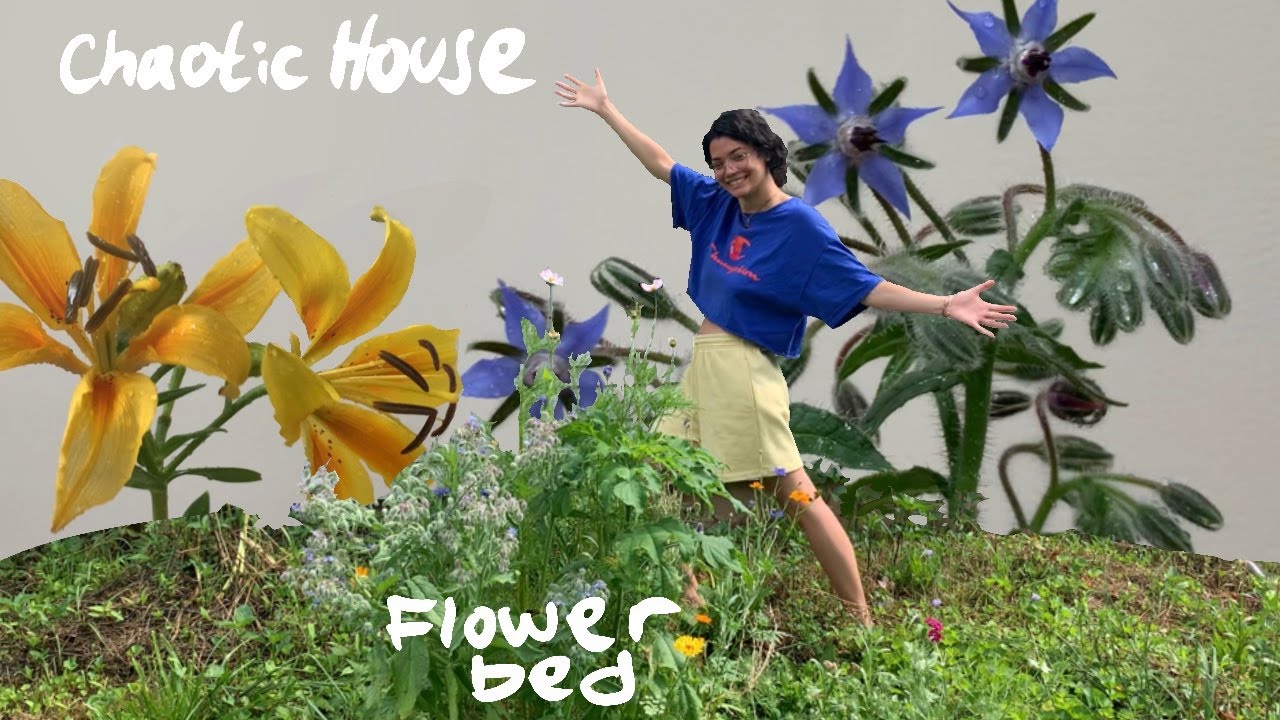 Chaotic House: making an arrangement from our mini flower garden
