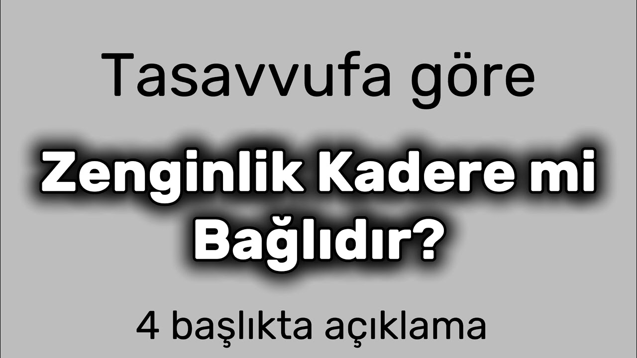 Rızık Korkusu Olan Herkes Dinlemeli/Rızık Kadere mi Bağlıdır?/Çalışmak mı Kader mi?/Tasavvufi Bakış