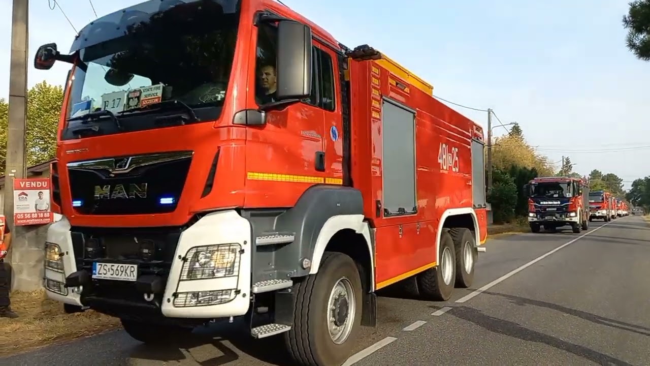 Incendie de Landiras 2 : l'impressionnante arrivée des renforts polonais au PC d'Hostens