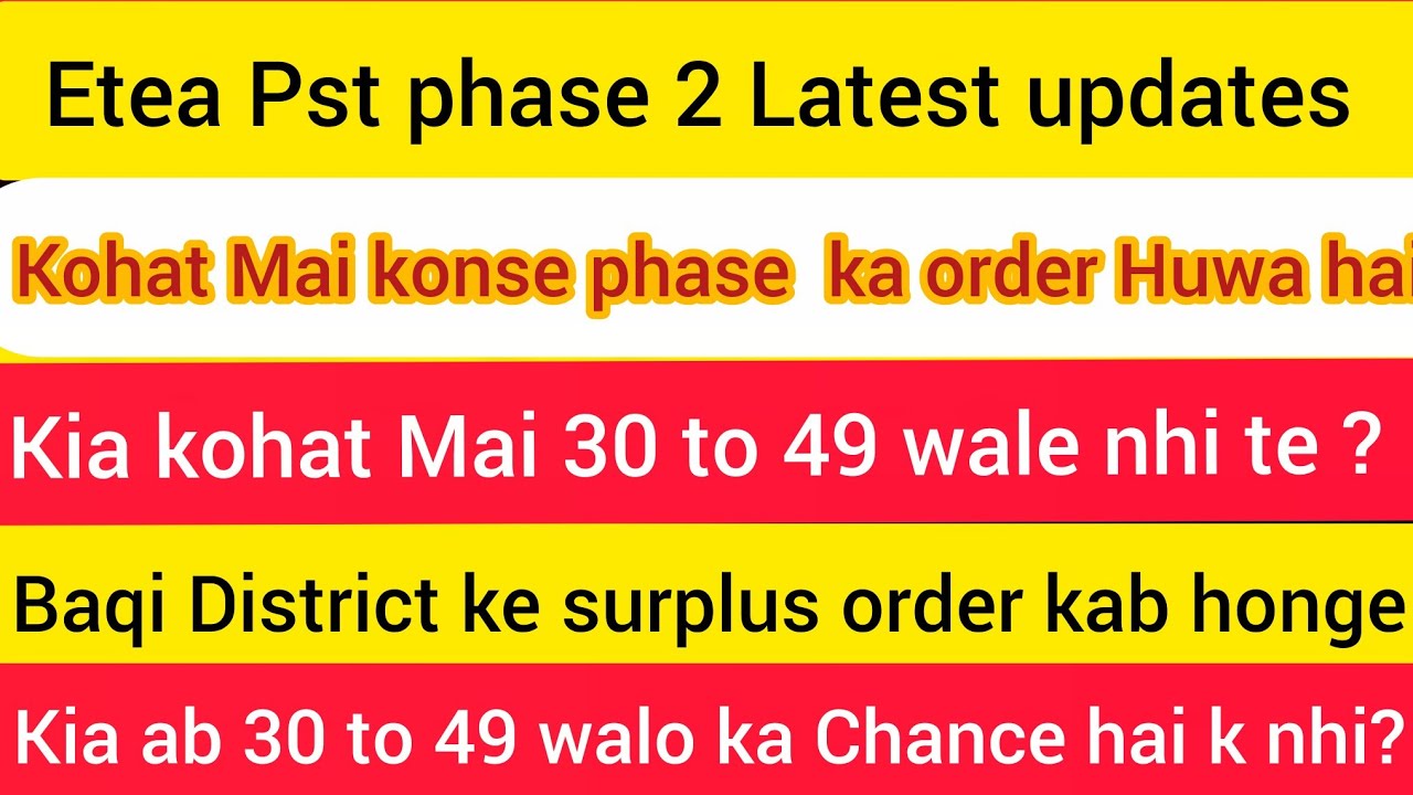 KPK teaching jobs Big update|Kia Baqi district wale Surplus adjust honge?|kohat Mai 30 to 49 nhi te?