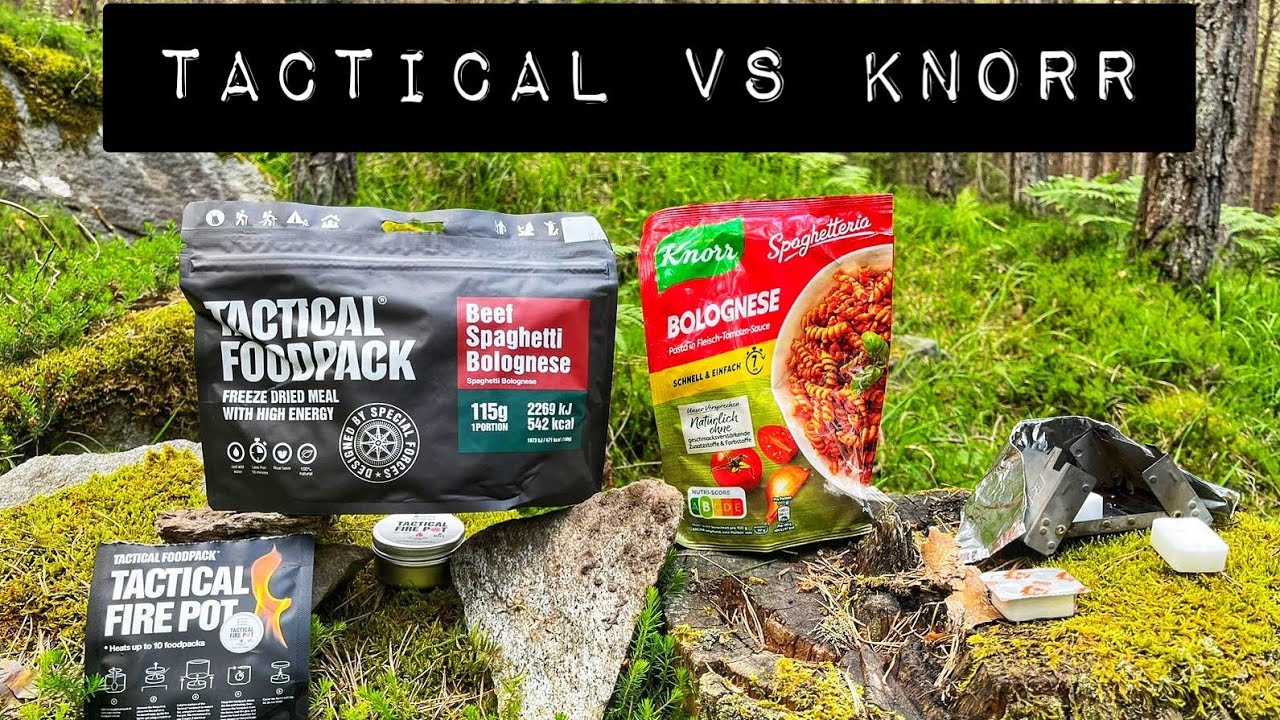 TACTICAL FOOD VS KNORR NAHRUNG! WELCHES SCHMECKT BESSER? | MIT DEM TACTICAL FIRE POT!