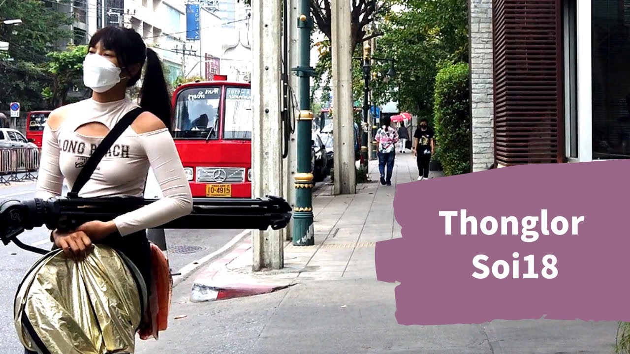 Walking  Sukhumvit Thonglor Soi18 Bangkok Thailand On 4th Sat February 2023