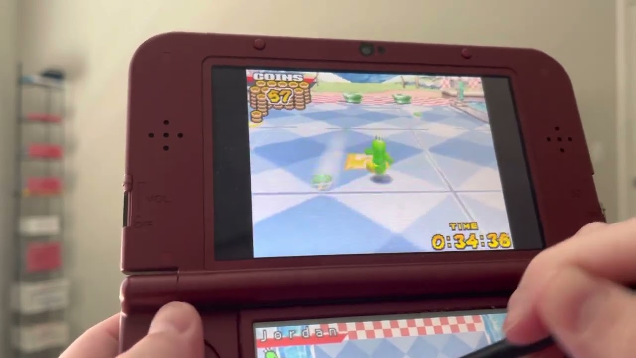 Mario Hoops 3 on 3 Dribble Race Peach&rsquo;s Castle Speedrun in 57.36 seconds