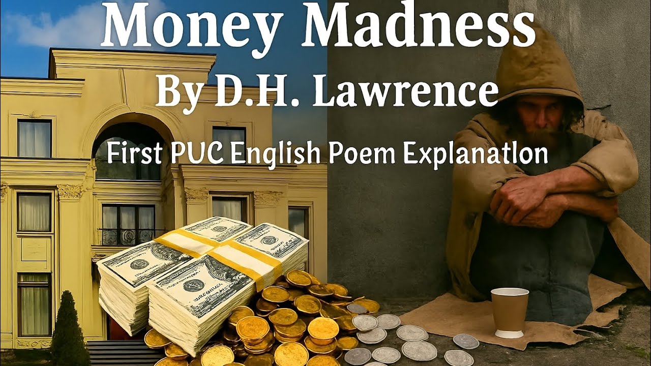 Money Madness by D.H. Lawrence | 1st  PUC English Poem Explanation
