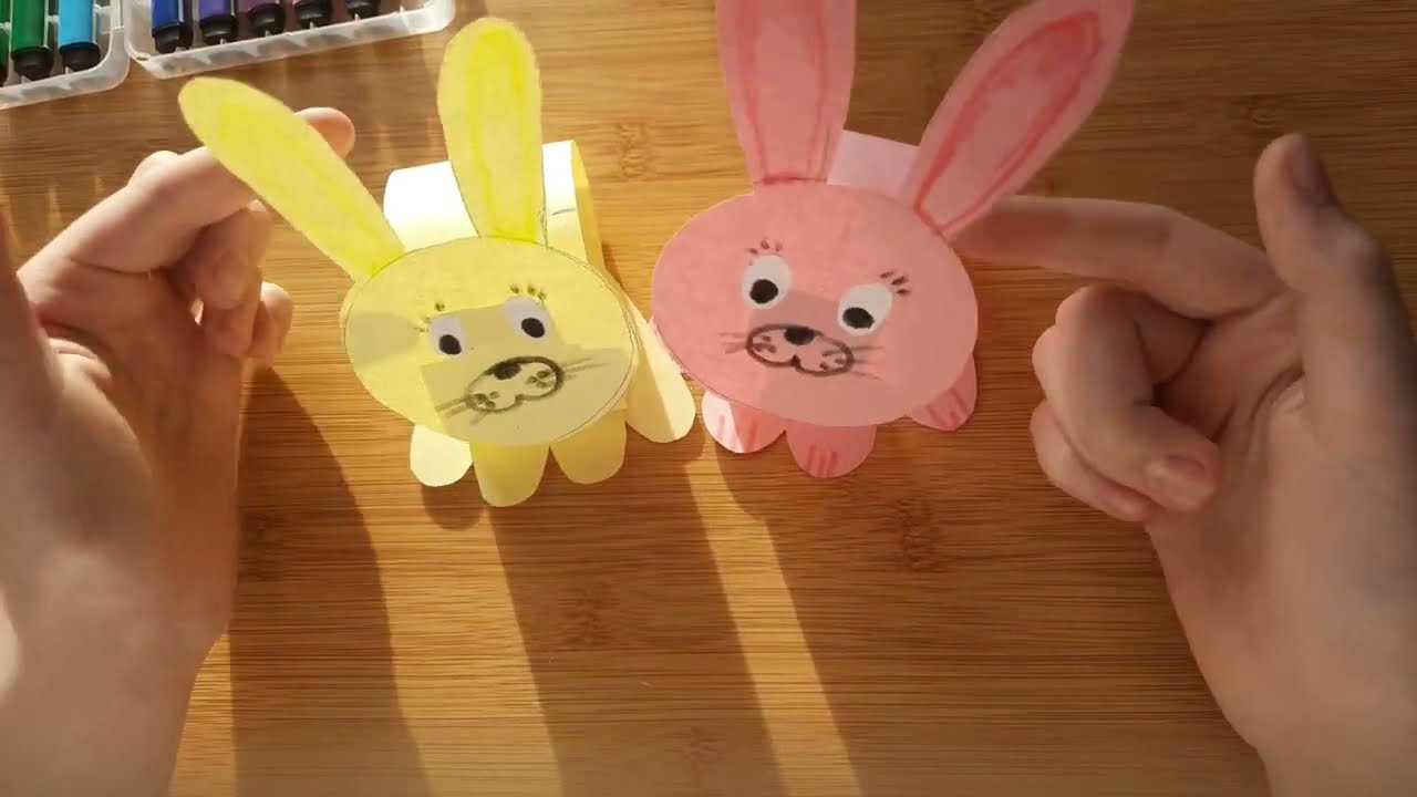 Зайчик з паперу 🐰 проста поробка для дітей 