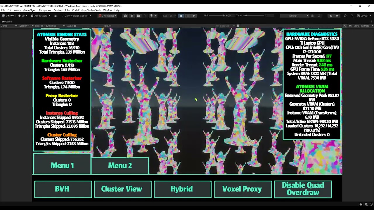 484 MILLION Triangles Rendered : Atomize Virtualized Geometry | Unity 6 HDRP