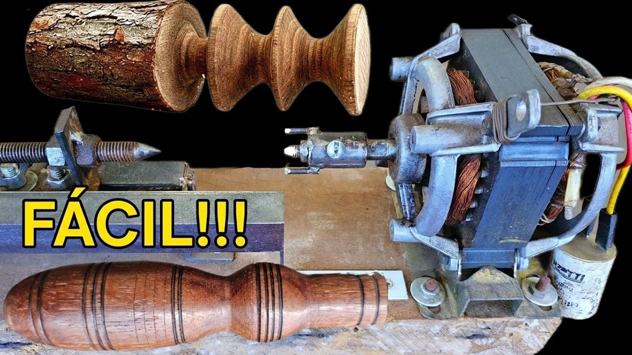 TORNO CASEIRO Muito fácil! Ferramenta: Apenas furadeira! Com motor de tanquinho!
