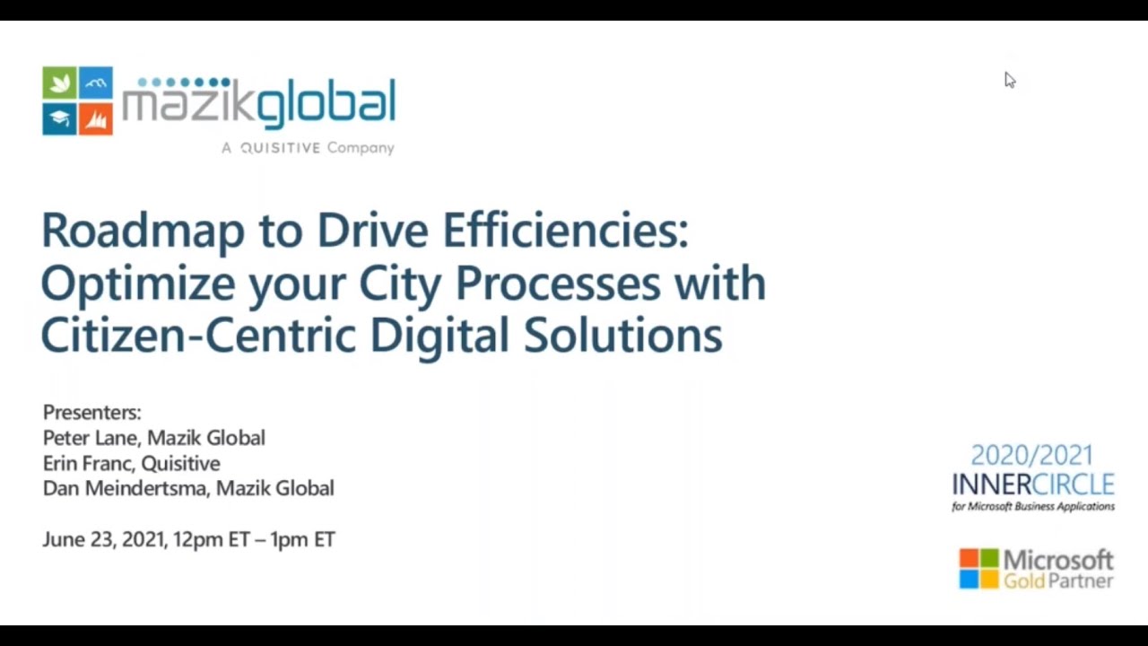 Roadmap to Drive Efficiencies: Optimize your City Processes with Citizen-Centric Digital Solutions