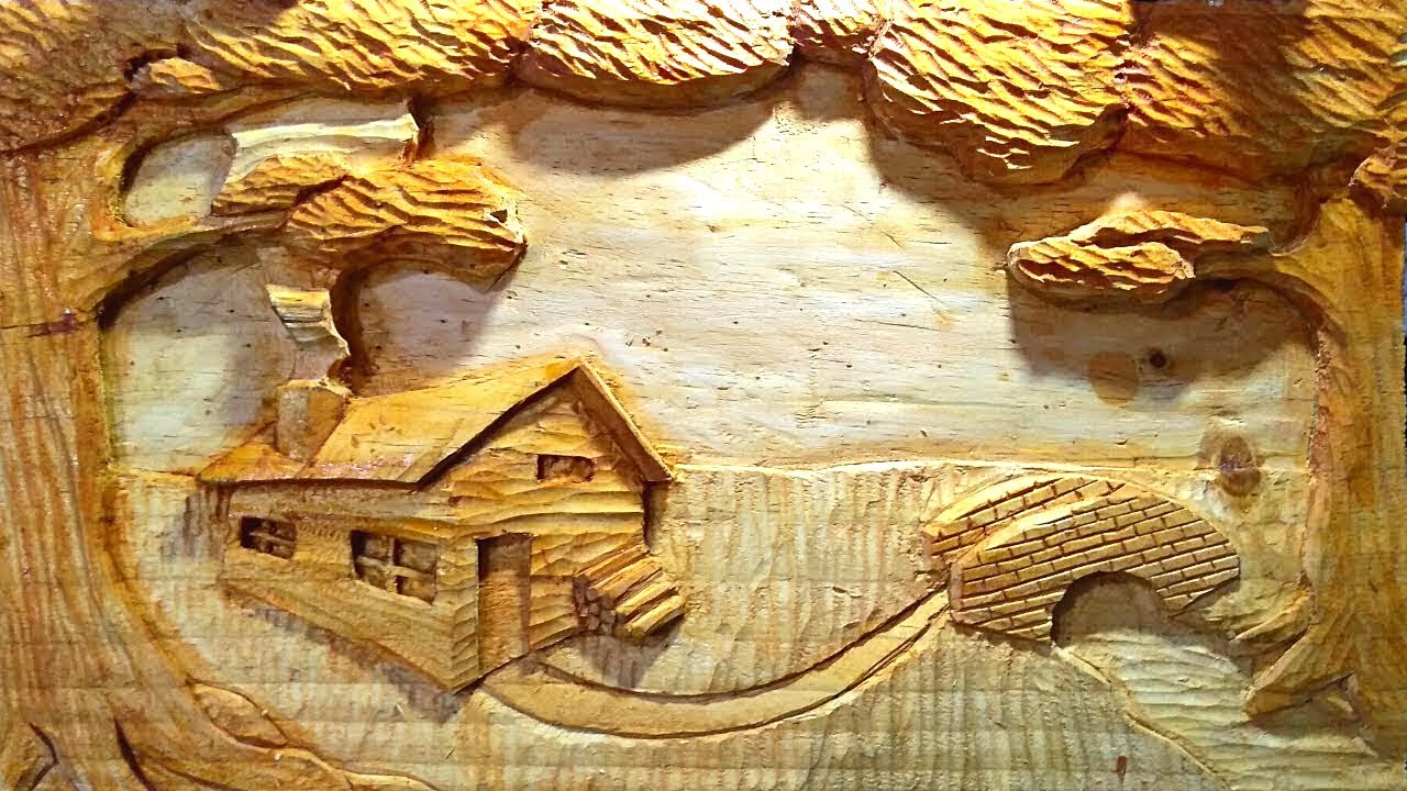 🏡 Como HACER un RETABLO TALLADO EN MADERA, [Paisaje en bajo relieve] WOODCARVING