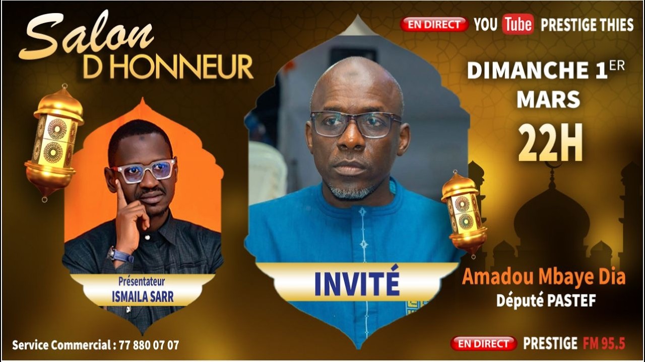 🔴LIVE - SALON D'HONNEUR DU 01/03/2026 - Pr: ISMAILA SARR - Invité AMADOU MBAYE DIA Député Pastef