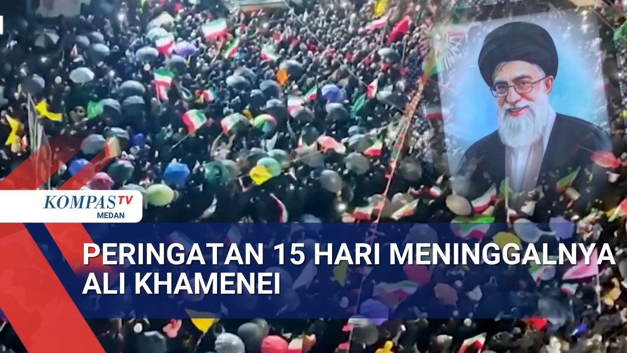 Peringati 15 Hari Kematian Ali Khamenei, Ribuan Warga Iran Gelar Pawai