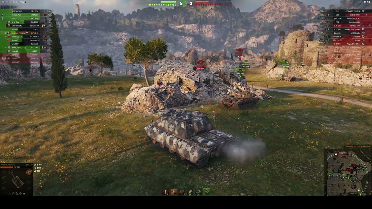 Jagdpanzer E 90 - 9 600 damage / 5 kill / 2 080 blocked / 768 assist