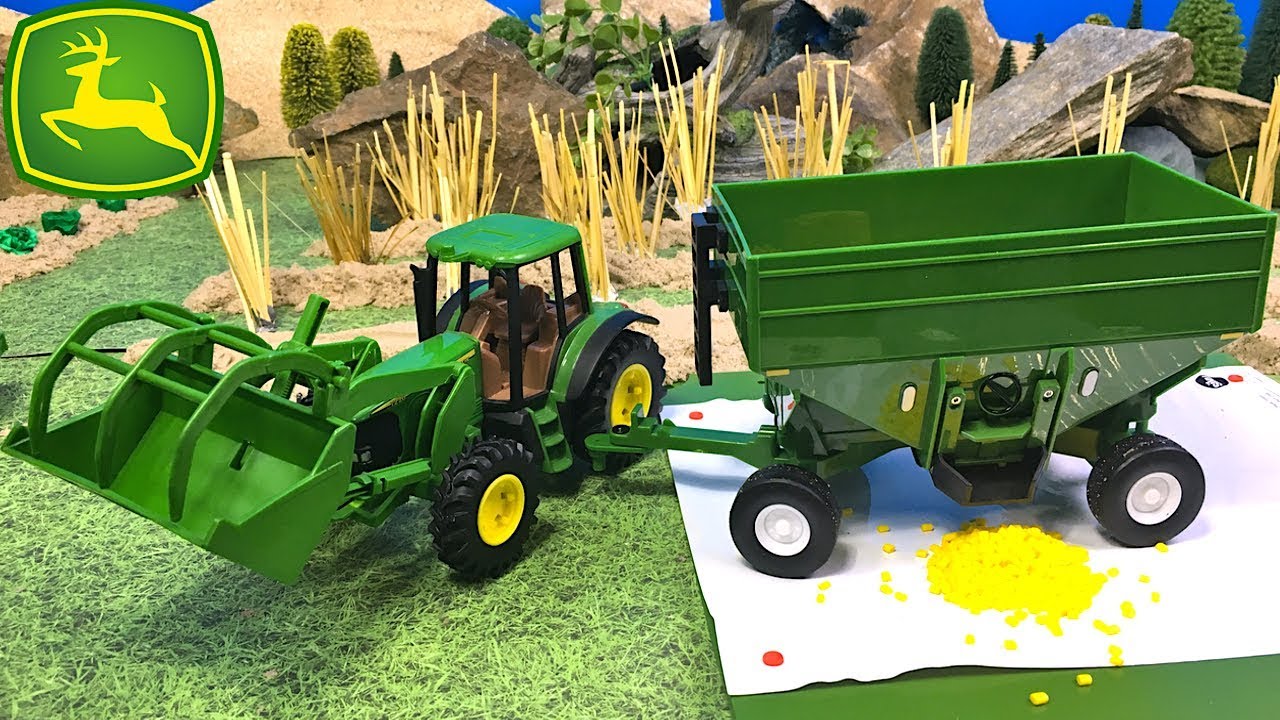 TRACTOR JOHN DEERE Y CAMIONETA CON REMOLQUE - RECOGEMOS LA COSECHA