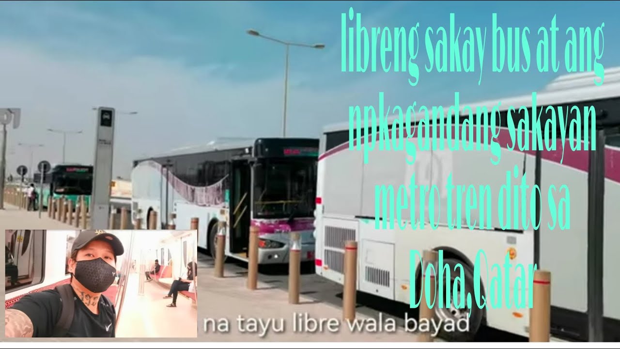 Metro train ride, and free bus ride here in Doha, Qatar| Tara sakay ng tren at libreng sakay bus