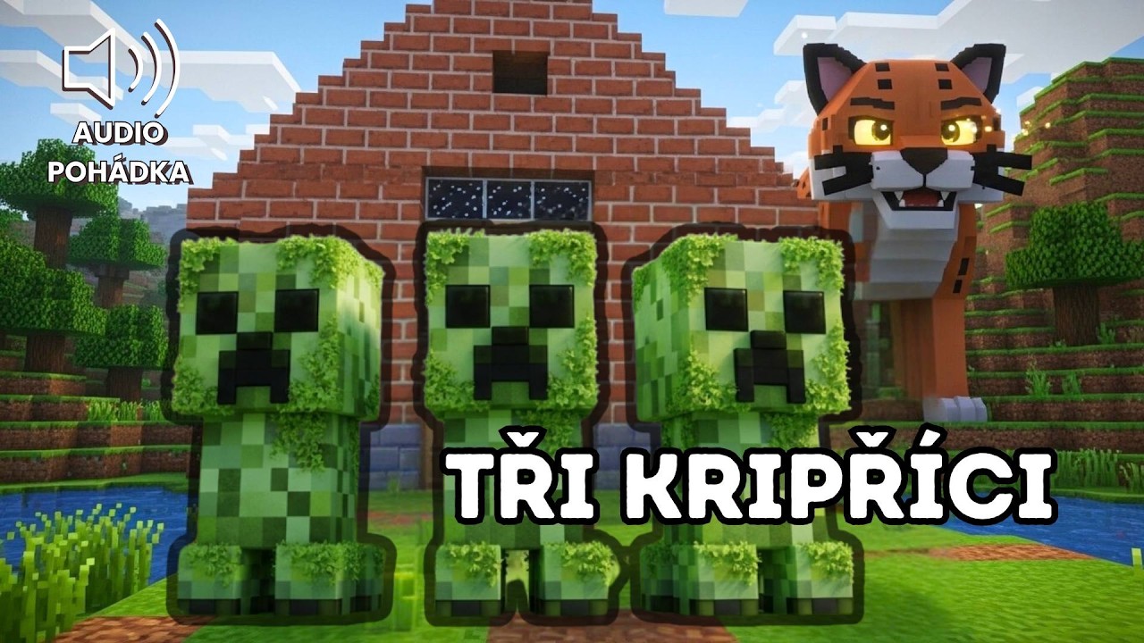 🐷 Tři Creepeříci a hladový Ocelot🐆| Audio pohádka inspirována třemi prasátky | Minecraft