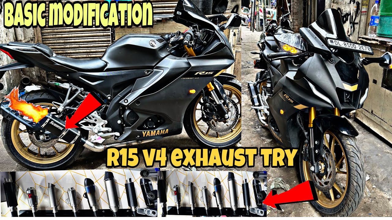 R15 v4 modified Modification 2023 | brand new R15 V4 modified | INDIAN THROTTLE exhaust sound try￼￼