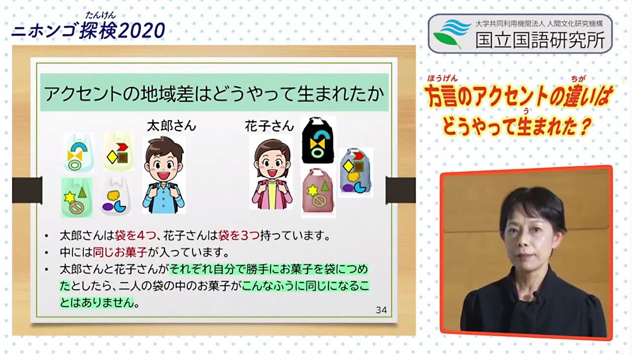 「方言のアクセントの違いはどうやって生まれた？」（講師:木部暢子）／ニホンゴ探検2020 ことばのミニ講義