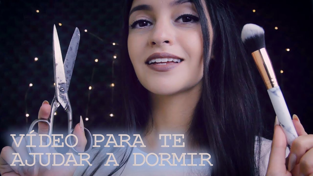 [ASMR] CARINHO NO ROSTO & MEXENDO NO CABELO: Corte, Mechinhas, Creme, Massagem, Pincel, Sons de Boca