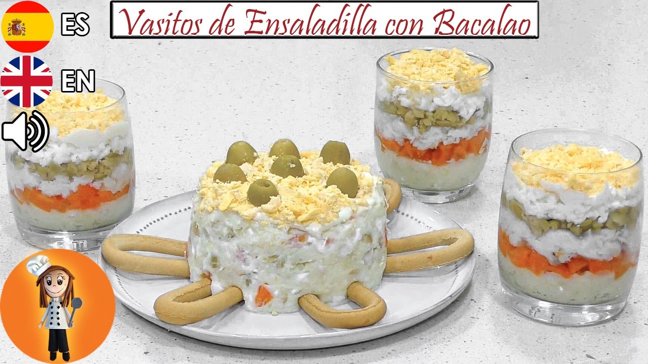 Vasitos de Ensaladilla con Bacalao que te Harán la Boca Agua!