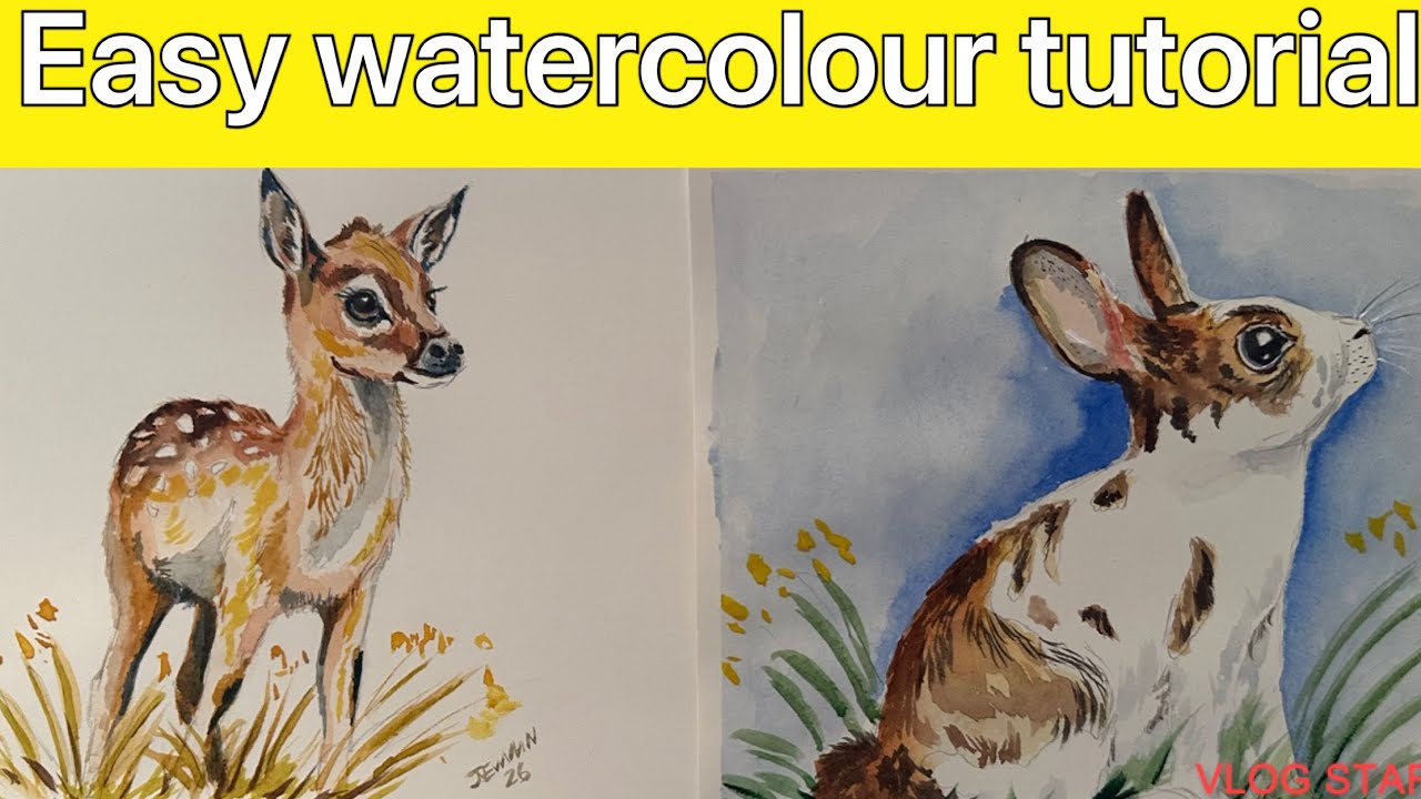 lest paint a baby deer and a bunny