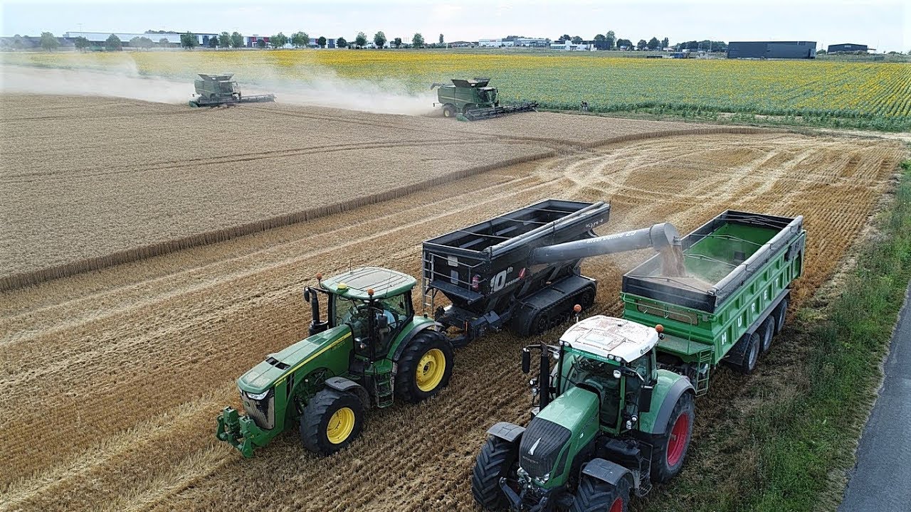 Big Moisson | Harvest 2017 | 2X John Deere S680i |JohnDeere 8360R&Perard black et benne Huret