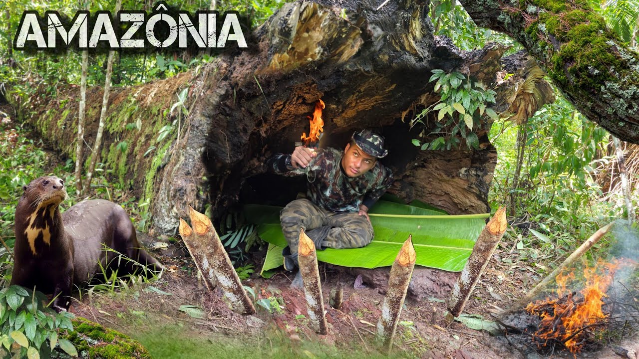 ДИКИЙ КЕМПИНГ. Я провел ночь в джунглях Амазонки лицом к лицу с ВОДНЫМ ЯГУАРОМ. @GilTrindadeAm