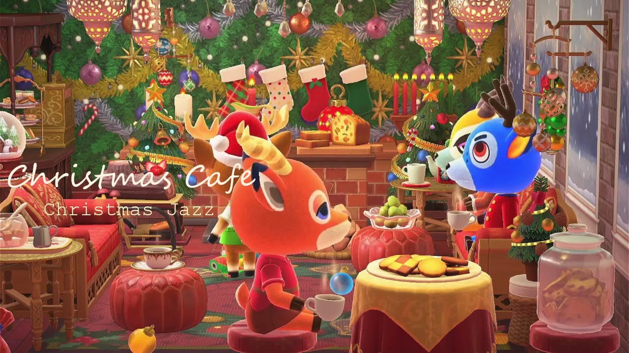 Cozy Christmas Cafe With Animal Crossing Villagers | Christmas Jazz & Ambience ☕🎀