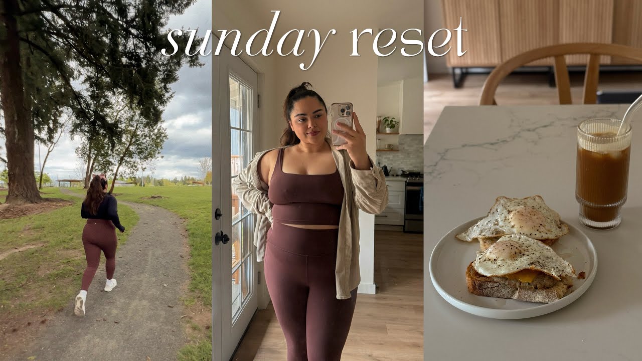 SUNDAY RESET | slow & productive day, grocery shopping, run with me